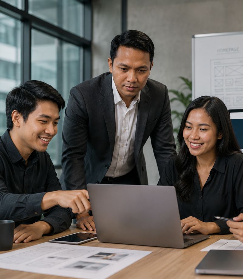 Tim JasaPanda berkolaborasi mengerjakan project website bisnis klien